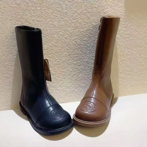 Girls Knee high Long Boots Princess Leather Children’s Tall Martin Shoes