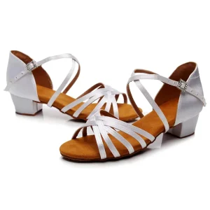 Girls’ & Ladies’ Ballroom Latin Dance Shoes Kids Tango Salsa Training Shoes Low High Heel Children’s Dance Training Equipment
