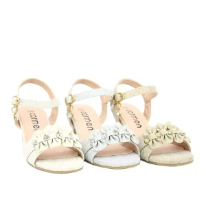 Girls Mary Jane Fashion Bow Low square Heels Princess Dress Shoes Kids Shiny Wedding Party Children’s Shoe Beach Sandals Slipper
