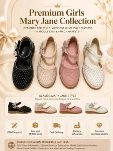 Girls’ Mary Jane Flats with Hook Loop Closure for Spring and Autumn Children’s Casual Dress Shoes Boutique Girls Shoes