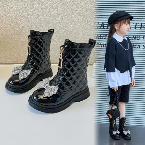 Girls Midi for Boots Autumn Winter Children’s Fashion Single Boot British Style Princess Ankle