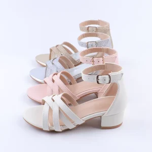 Girls’ Multi-Color CrossStrap Sandals Princess Style Perfect for School Wear and dance activities