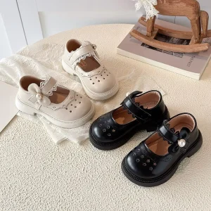Girls New Cute Pu Shoes MARY JANE FLATS Shoes Children’s Student Black School White Casual Shoes Kids