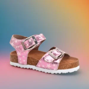 Girls Outdoor Flat Metal Lock Design Summer Soft Sole Color Print Breathable Kids Sandals