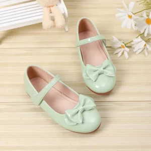 Girls PU Leather Bow Soft Sole Preppy Versatile Daily Princess Casual Single Shoes