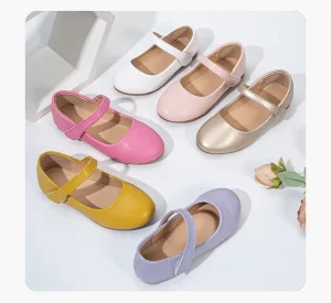 Girls’ PU Shoes Children’s Performance Shoes Spring and Autumn New Styles Medium and Large Kids Princess Dress Shoes