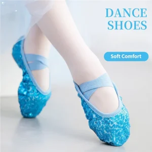 Girls Princess Ballet Shoes Bow Decoration Shiny Gold Upper PU Pleated Soft Rubber Sole Breathable Anti Slippery Toddler