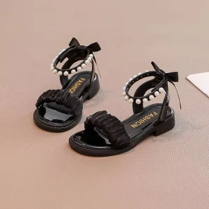 Girls’ Princess Sandals with Velcro Closure and Rubber Outsole Summer Styles for Medium/Large Children