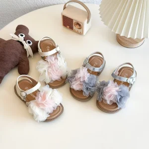 Girls Princess Shoes Silver Bowknot Shoes Elegant Kids Dance Dress Shoes