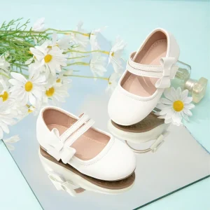 Girls’ Princess Shoes Sliver Bowknot Shoes Baby Elegant Kids Flat Dress Shoes
