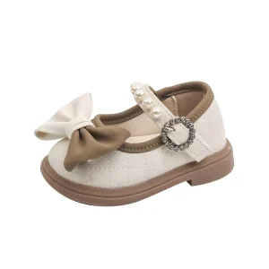 Girls’ Princess Soft soled Loafers Baby Walking Shoes Breathable Light Weight Slip On Closure Anti Slip
