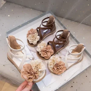 Girls’ Sandals Summer Children’s Flower Princess Shoes Girls’ Fashion Beach Shoes