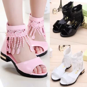 Girls’ Sandals Summer Korean Style Soft Sole Big Kids Girls Students Roman Shoes