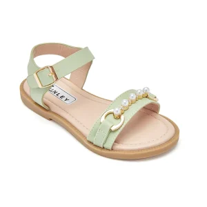 Girls Sandals for Kids PU Leather Shoes Rome Style Buckle Heel Sandals for Kids Beach Flats Modern Sandal for Girls