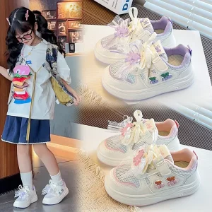 Girls Shoe Summer New Arrival Children Cartoon style Casual Sneakers Mesh Skate Shoes Older Middle grade Kids