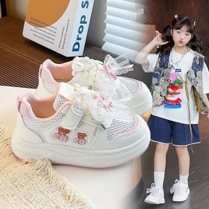 Girls Shoe Summer New Arrival Children Cartoon-style Casual Sneakers Mesh Skate Shoes Older Middle-grade Kids