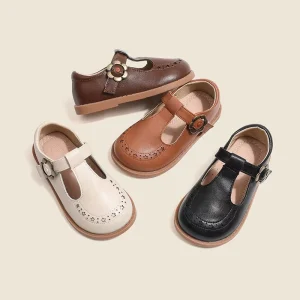 Girls’ Shoes New Leather Shoes Children’s Princess Genuine Leather Flat Anti slip Baby Casual Fashion Kids Shoes Girls