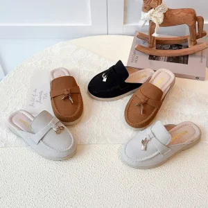 Girls’ Slippers Summer Outfit Children’s Shoes Fashion Casual TPR Outsole Metal Buckle No Heel Princess Style Slippers