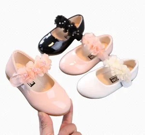Girls Soft Soled Princess Kids Ballerina Student Bowknot Autumn Children Leather Shoes for Dance Wedding Party