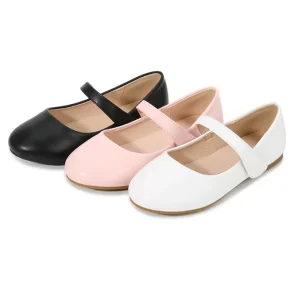 Girls Soft-Soled Princess Solid Shoes Non-Slip Children Flat Dress Shoes Mary Jane Flats for Kids