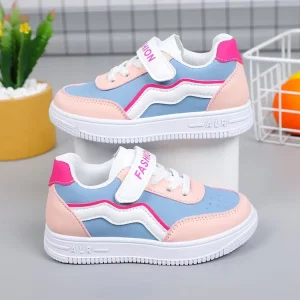 Girls Sports Shoes New Style Children Casual Waterproof Leather Upper Lightweight Soft Soled Sneakers Breathable Shoes