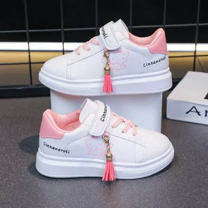 Girls’ Spring Autumn Board Shoes New Western Style Low Casual Sneakers Soft Bottom Slip On for Students Big Children