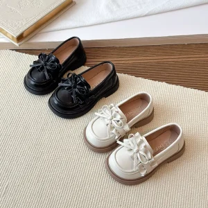 Girls’ Spring Loafers with Soft Sole Comfort Dress Princess Shoes for Little Kids