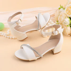 Girls’ SpringSummer Newhigh heels princess shoes sandals suitable worn forschool dance FlowerGirl wedding party sandals for kids