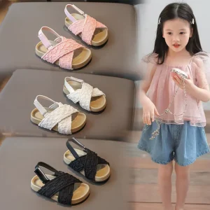 Girls Summer Beach Shoes Ethnic Style Kids Casual Sandals Fashion Children Retro Princess Shoes
