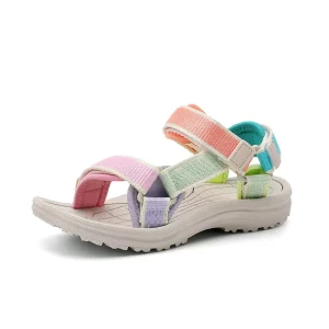 Girls’ Summer Clip-Toe Breathable Sandals Non-Slip Soft Sole Beach Shoes for Kids Casual Outdoor Wearing Sizes 30-38 Webbing
