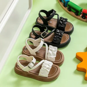 Girls’ Summer Flats Summer New Product Children’s Roman Flats Soft soled Summer Little Fashion Princess Shoes