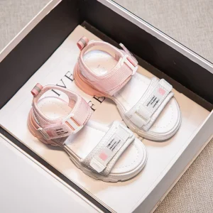 Girls Summer Lightweight Solid Color for Closure Children’s Big Kids Princess Sandals
