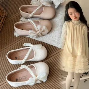Girls’ Summer Little Princess Loafers New Style Soft Soled Anti Slip PU Shoes Stylish Children’s Design