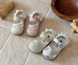Girls’ Summer Mesh Breathable Velcro Soft Bottom Anti slip Baotou Princess Sandals