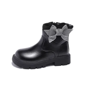 Girls Winter Fleece-Lined Ankle Boots for Kids, Zip Closure, Mid Top, 5-12 Years