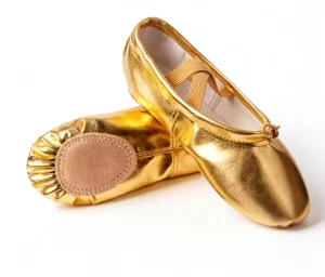 Golden Ballet Dance Shoes PU Split Sole Soft Slipper Flats Yoga Gymnastics Ballerina Stage Dancing Shoe for Children Toddler