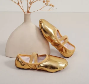 Golden Child Ballet Shoes Kid Soft Sole PU Leather Canvas Cat Claw Yoga and Ballet Dance Shoes for Women
