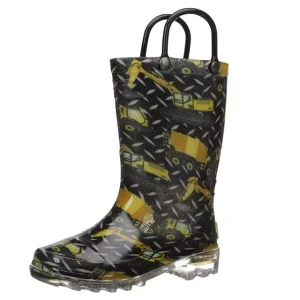 Good Quality Hot Selling PVC Knee High Unisex Bright Light Soft Kids Rain Boots For Children With Handle