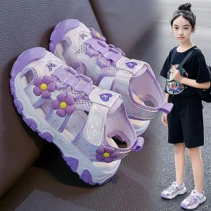 Guangzhou Stock High End Quality Luxury 4-16 Years Sandals for Girls Shoes Kids Princess