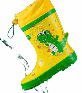 Gum Rainboots Dinosaur Rain Boots Half Water Real Rubber Comfortable Cartoon for Cowboy Children Toddlers