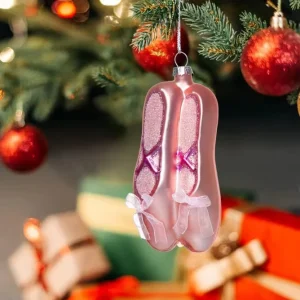 Hand Blown Glass Ballet Dance Shoes Ornaments for Christmas Tree Ballet Slippers Christmas Ornaments for Kids Eco-friendly