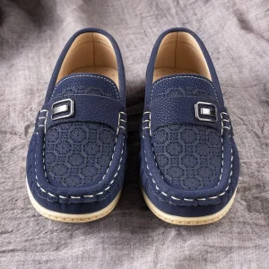 New Hand Stitched Casual and Comfortable Boys’ Loafers with Metal Buckles and Printed Design Kids Loafer