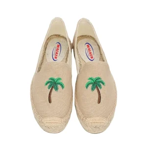 Handmade Canvas Espadrilles Custom Casual Flat Summer Slip-On Shoes With Tree Embroidery Comfortable Loafers For Spring Season