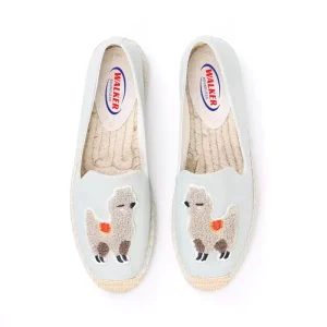 Handmade Canvas Flat Shoes for Ladies Comfortable Fisherman Mules with Round Toe and Shallow Mouth for Summer and Spring
