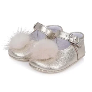 Handmade Designers Leather with Pom Pom Soft Toddler Prewalker Baby Casual Shoes