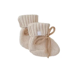 Handmade Soft Organic Cotton Baby Booties Knitted Newborn Shoes Warm Winter Toddler Socks With Bow