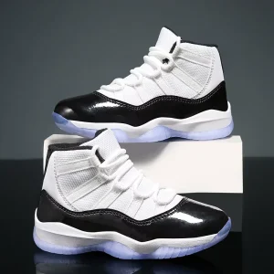 High Elastic Shock Absorbing Basketball Sneakers Anti Slip Wear Resistant Rubber Sole Warm Breathable Outdoor Sports Footwear