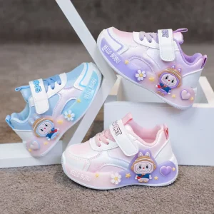 High Quality Cartoon Children Casual Shoes Splicing Color Anti Slip Kids Sport Shoes Running Shoes