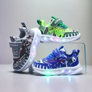 High Quality Cartoon Dinosaur Breathable Mesh Casual Shoes for Kids Outdoor Sneakers Sports Running Shoes