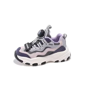 High Quality Casual Sneaker Shoes Kids Boys Girls Basketball Style Twist Button Leather Lining PU Running School Use